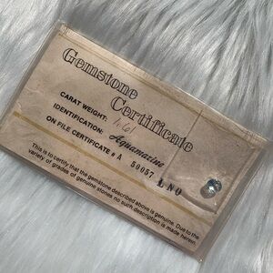 Vintage 1980s Round Genuine Aquamarine Stone